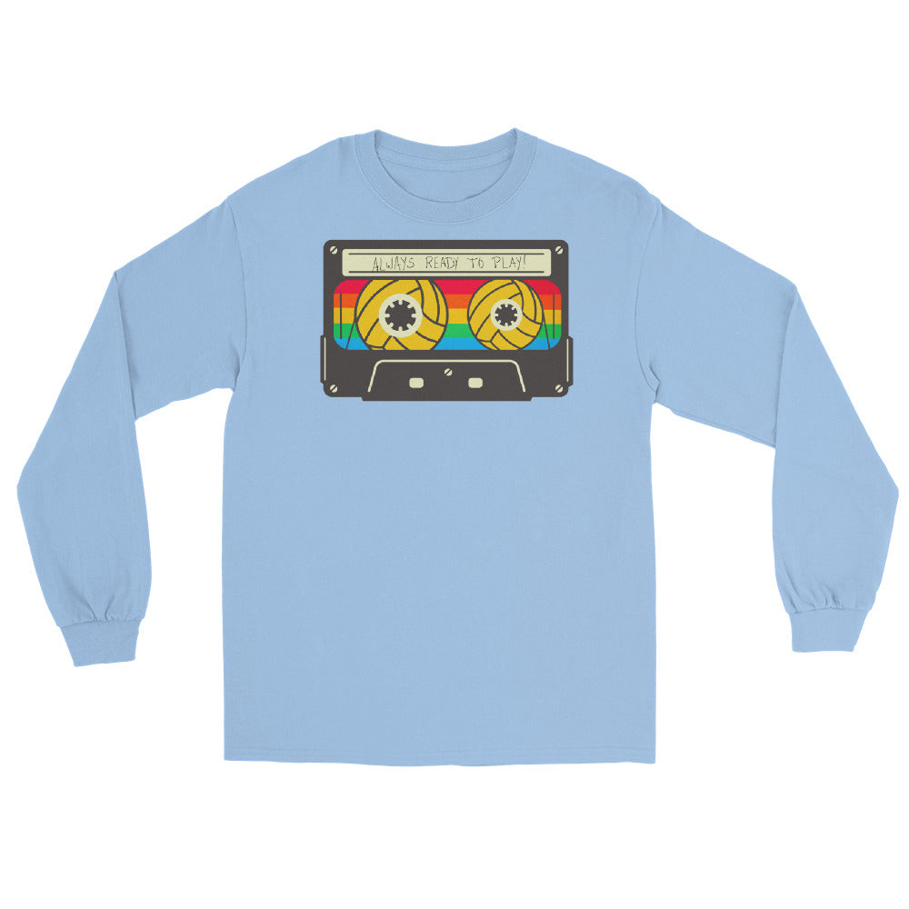 Always Ready to Play Cassette Men’s Long Sleeve Shirt Gildan