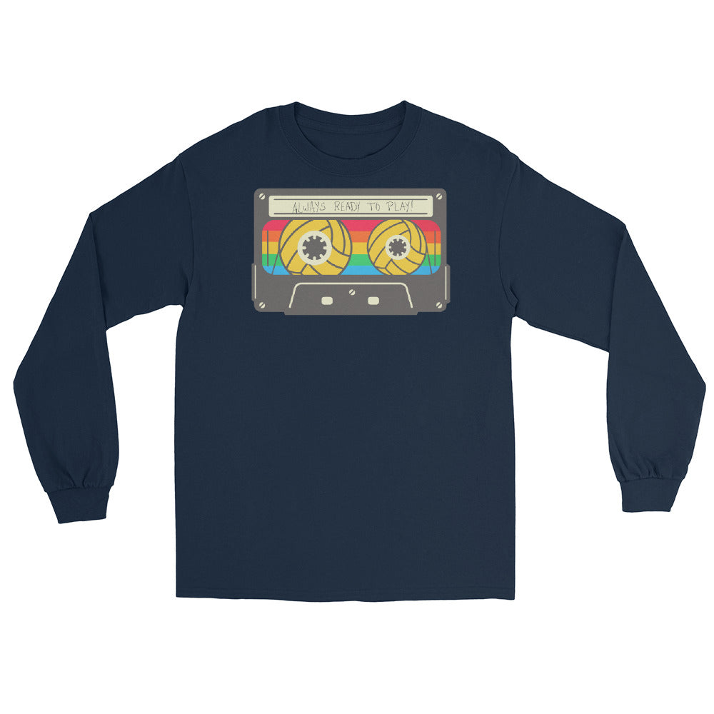 Always Ready to Play Cassette Men’s Long Sleeve Shirt Gildan