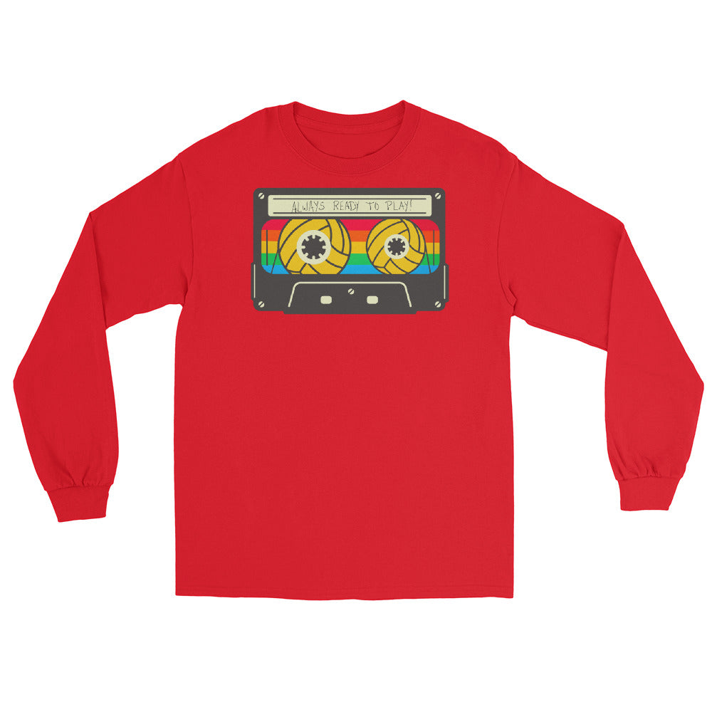 Always Ready to Play Cassette Men’s Long Sleeve Shirt Gildan