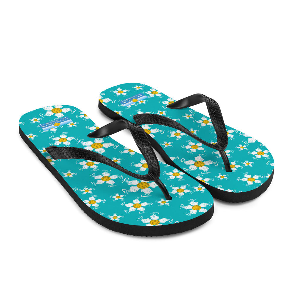 Water Polo Floral Flip-Flops