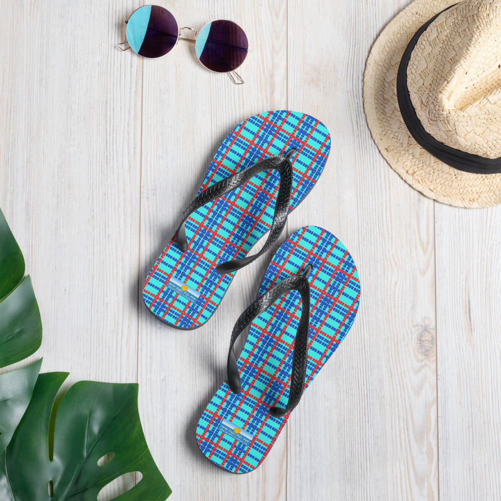 Lane Lines Plaid- Flip-Flops