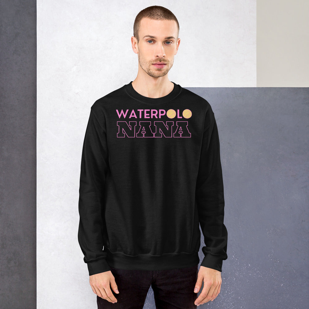 Waterpolo Nana  - Pink Lettering - Unisex Crew Neck Sweatshirt - Gildan 18000