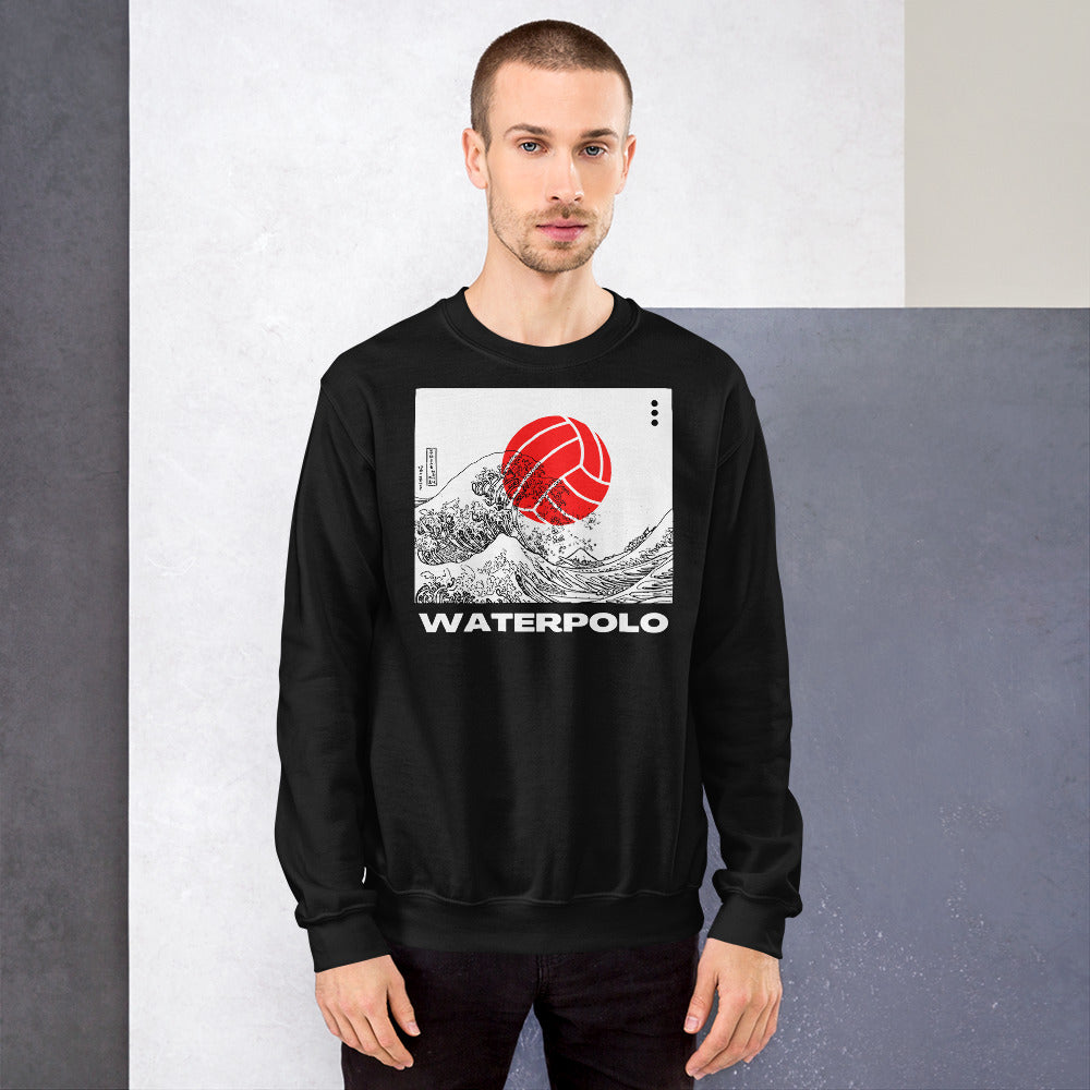 Japanese Art Waterpolo Sunset - Unisex Crew Neck Sweatshirt - Gildan 18000