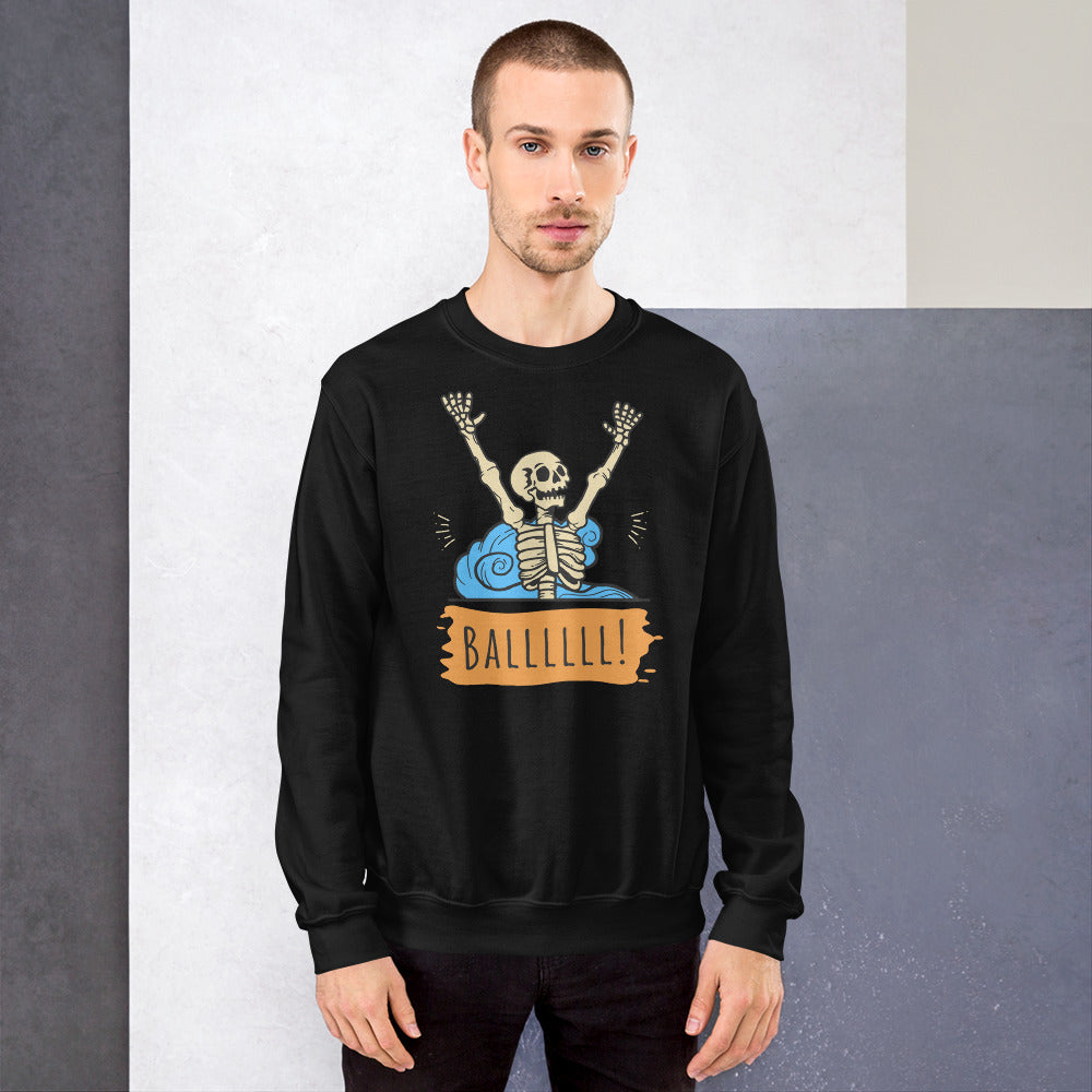 Gimme the Ball Skeleton - Unisex Crew Neck Sweatshirt - Gildan 18000