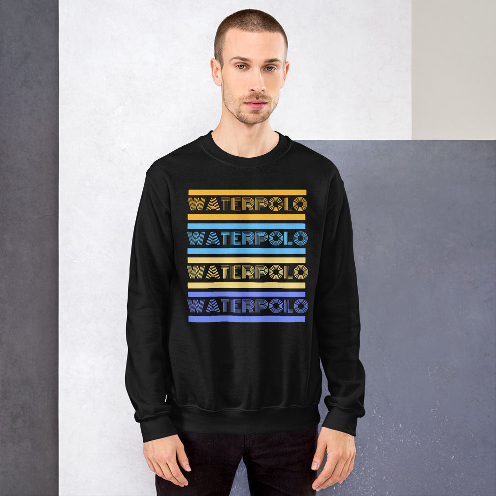 Retro Water Polo- Yellow and Blue - Unisex Crew Neck Sweatshirt - Gildan 18000