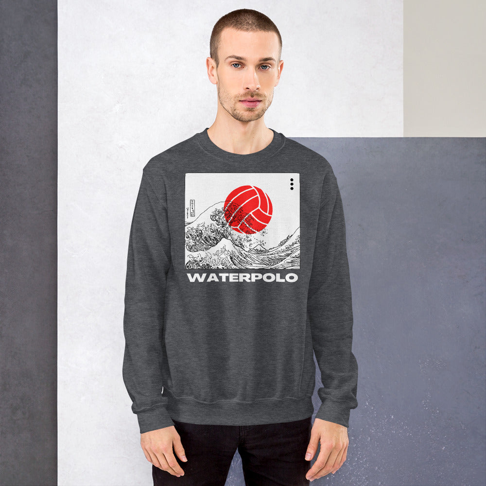 Japanese Art Waterpolo Sunset - Unisex Crew Neck Sweatshirt - Gildan 18000