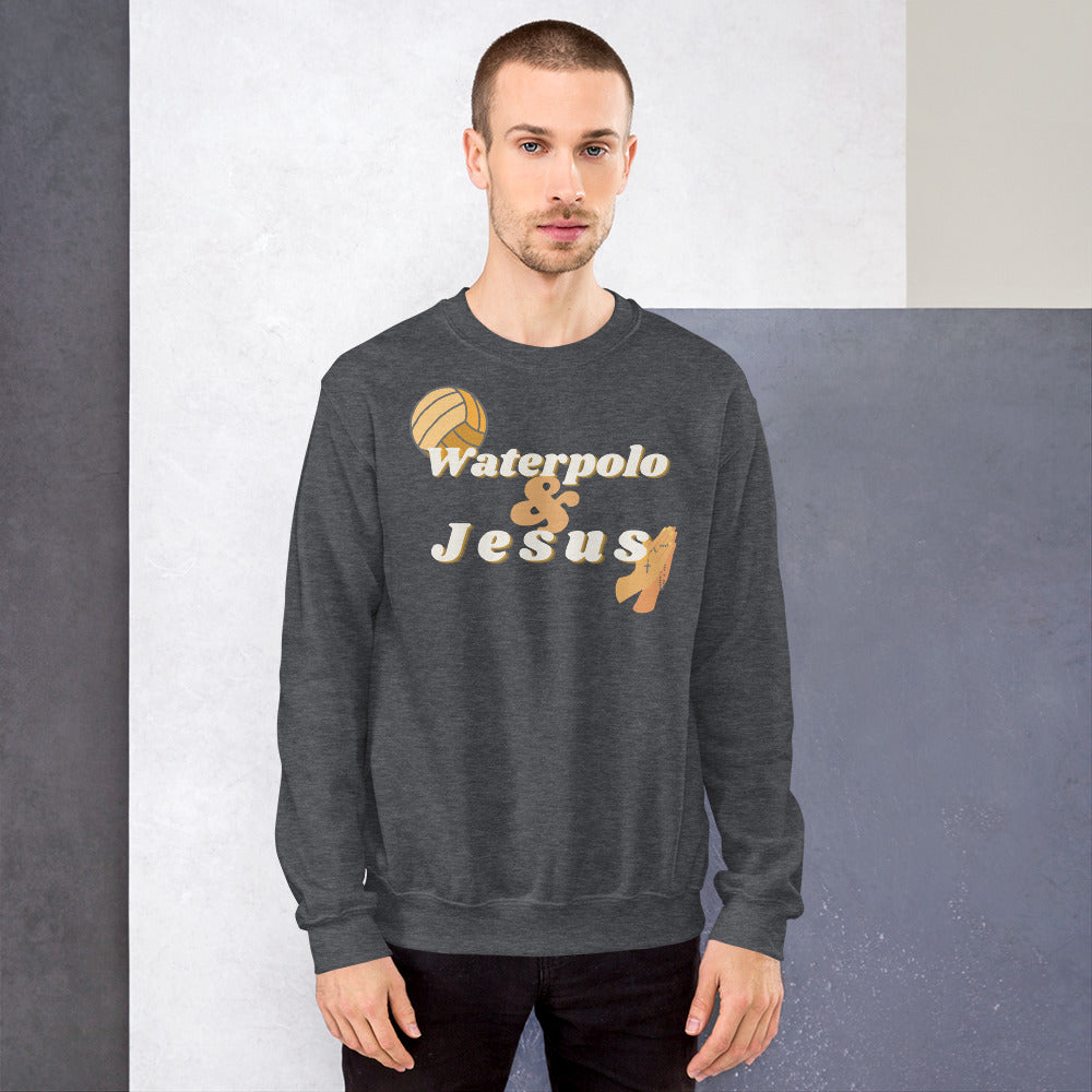 Waterpolo and Jesus - Diagonal - Unisex Crew Neck Sweatshirt - Gildan 18000