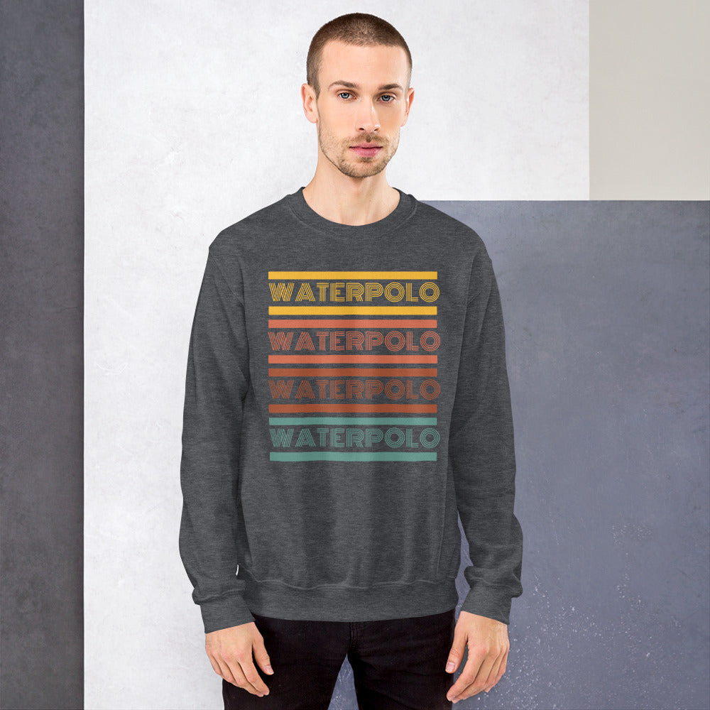 Retro Water Polo- Yellow, Red, and Green - Unisex Crew Neck Sweatshirt - Gildan 18000