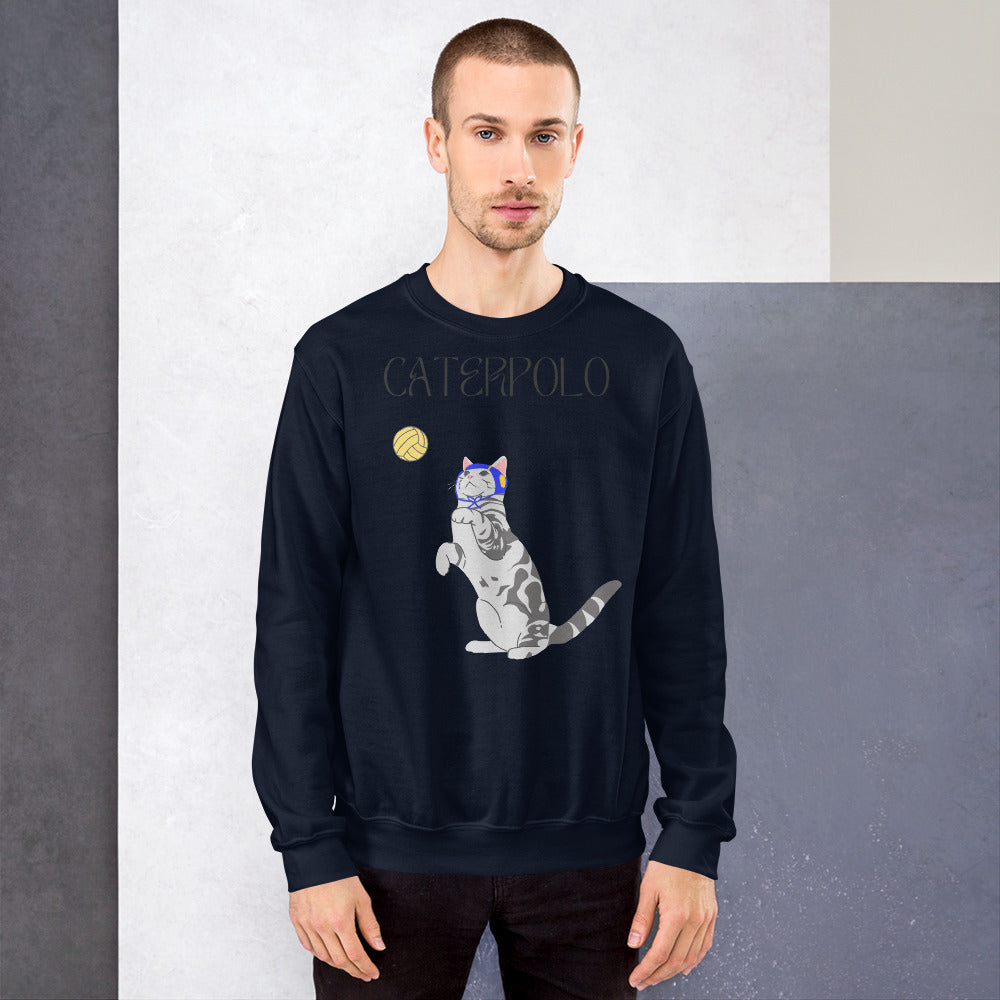 Caterpolo, if cats played waterpolo - Unisex Crew Neck Sweatshirt - Gildan 18000