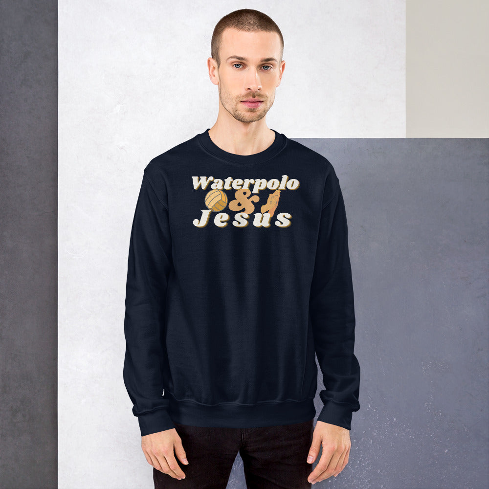 Waterpolo and Jesus - Unisex Crew Neck Sweatshirt - Gildan 18000