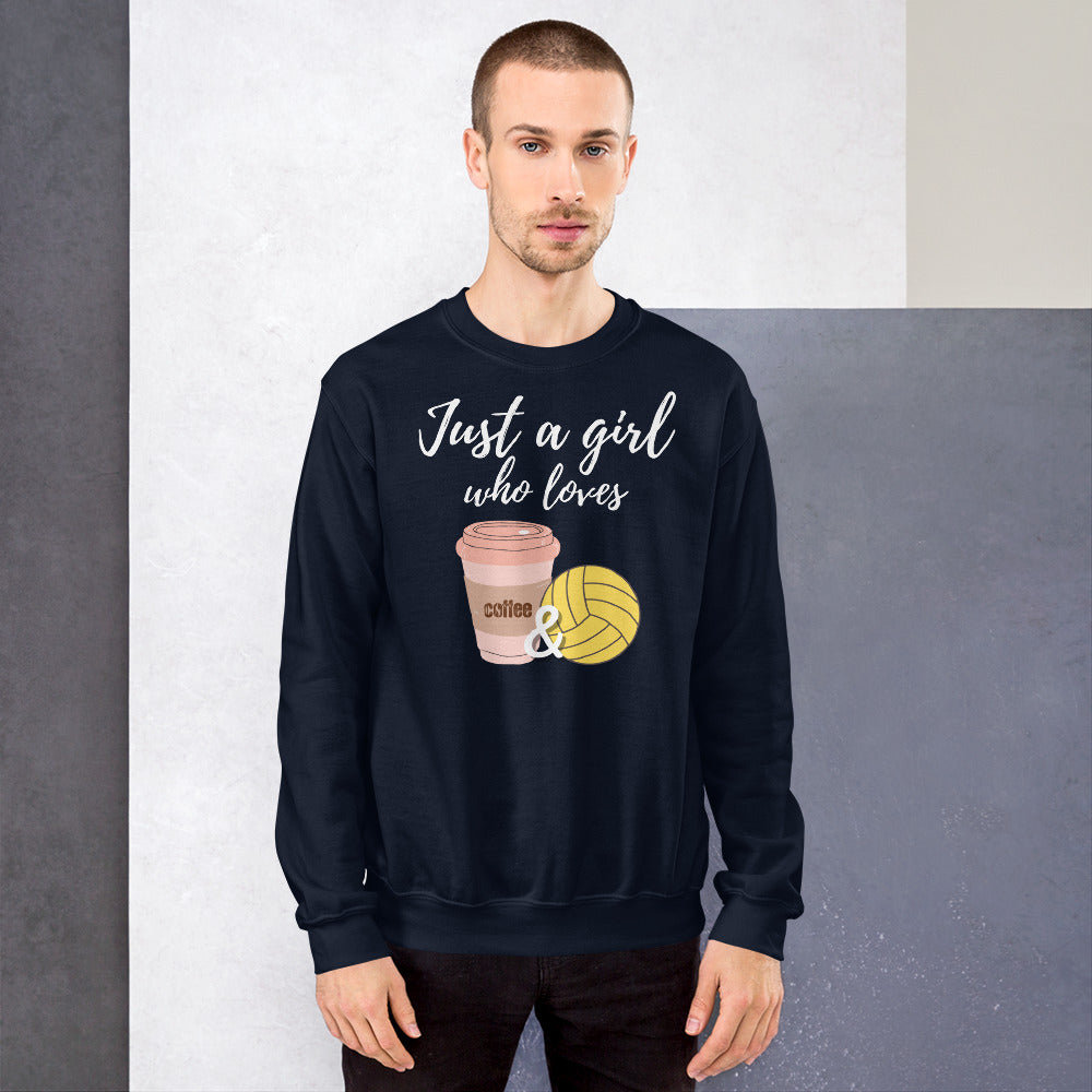 Just a Girl who loves Coffee and Waterpolo - Unisex Crew Neck Sweatshirt - Gildan 18000