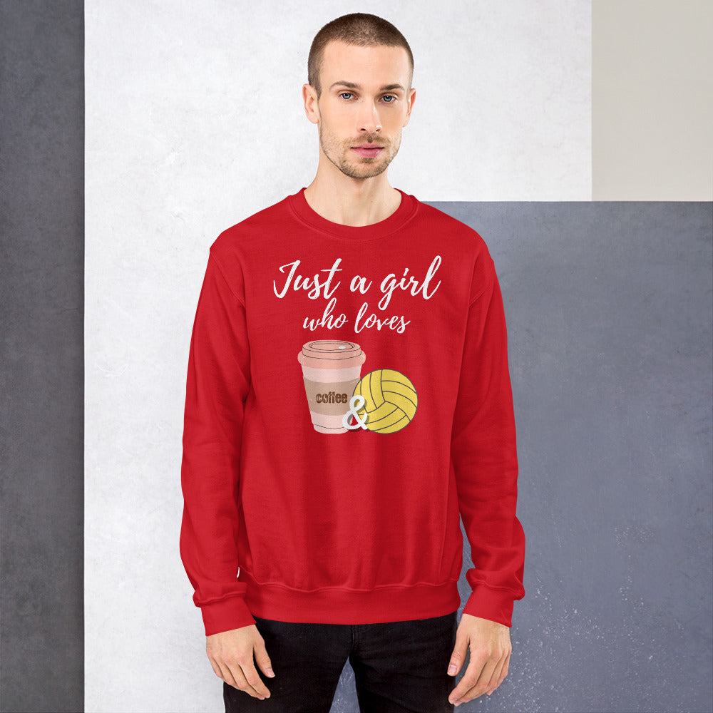 Just a Girl who loves Coffee and Waterpolo - Unisex Crew Neck Sweatshirt - Gildan 18000