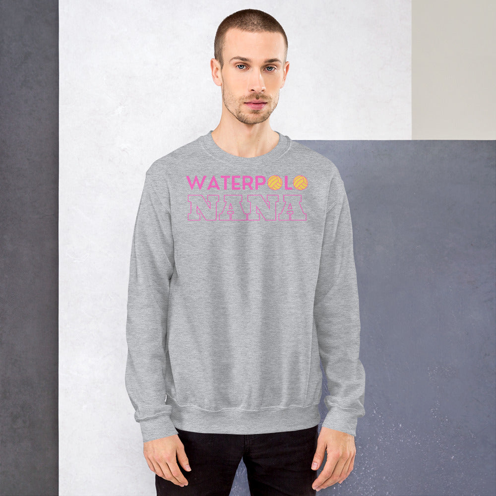 Waterpolo Nana  - Pink Lettering - Unisex Crew Neck Sweatshirt - Gildan 18000