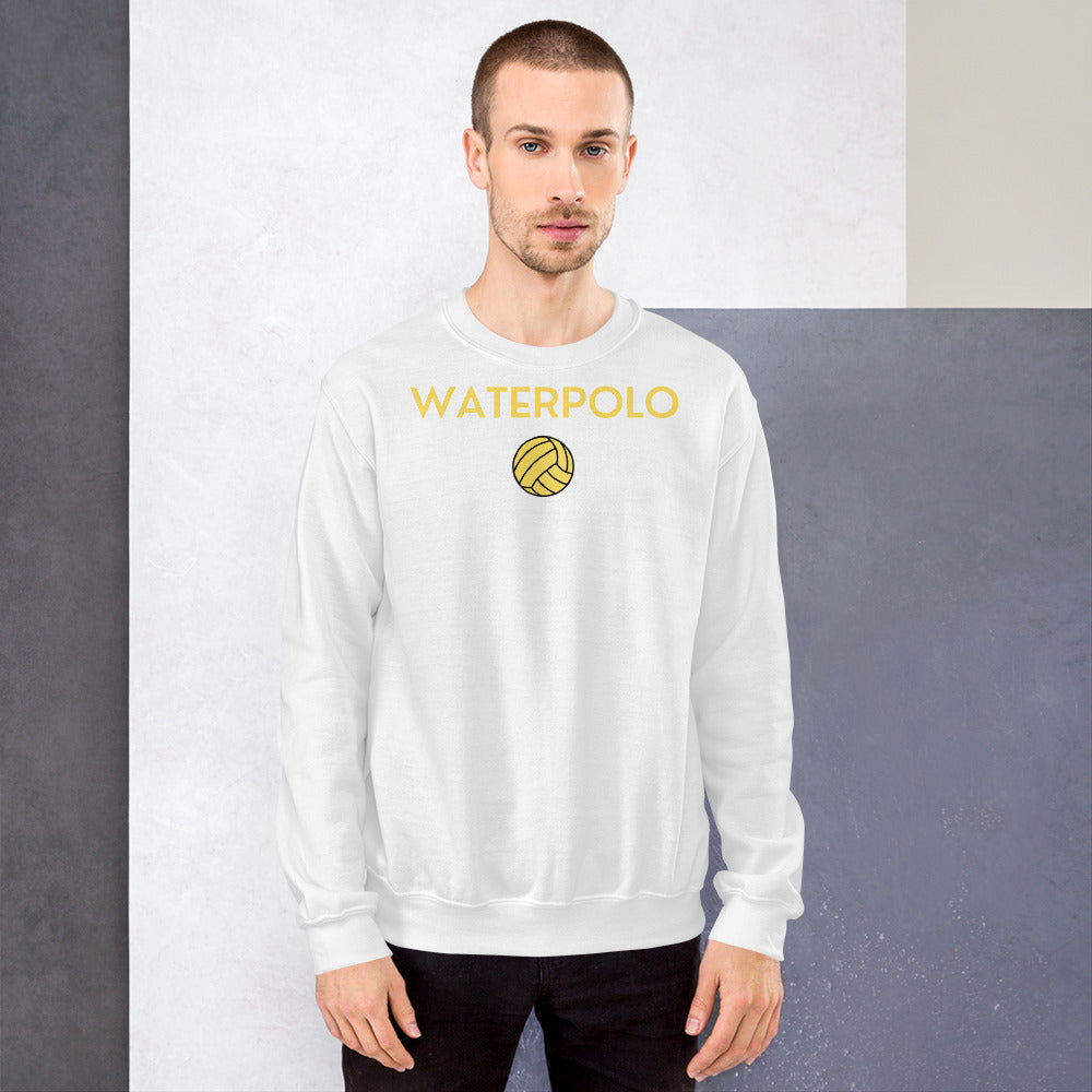 Waterpolo Mom - Yellow Lettering - Unisex Crew Neck Sweatshirt - Gildan 18000