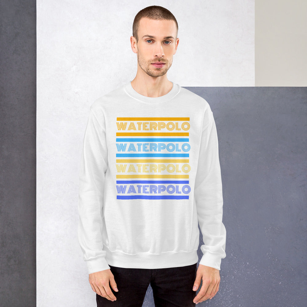 Retro Water Polo- Yellow and Blue - Unisex Crew Neck Sweatshirt - Gildan 18000