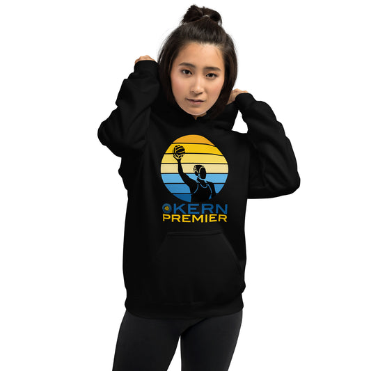 Kern Premier - 7 Color Circle with Female Silhouette with Logo on Bottom - Unisex Heavy Blend Hoodie - Gildan 18500
