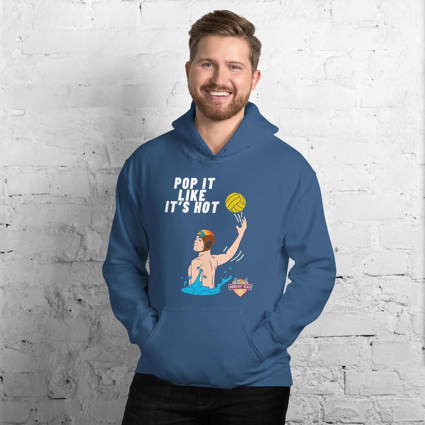 Moonlight Beach WPC Pop it like it’s hot male colored silhouette Unisex Hoodie