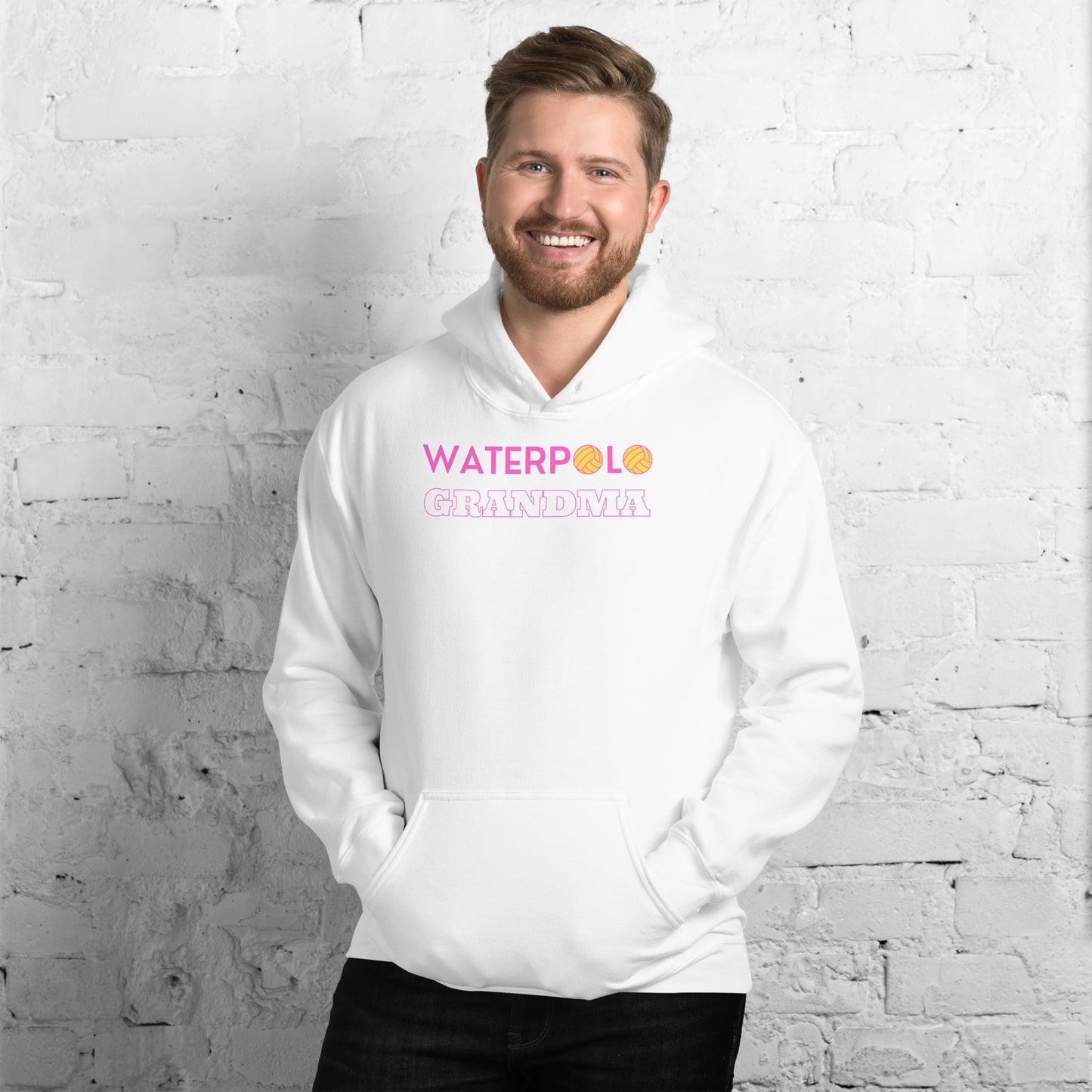 Waterpolo Grandma - Pink Lettering - Unisex Heavy Blend Hoodie - Gildan 18500