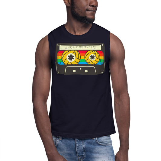 Always Ready to Play Cassette Muscle Shirt