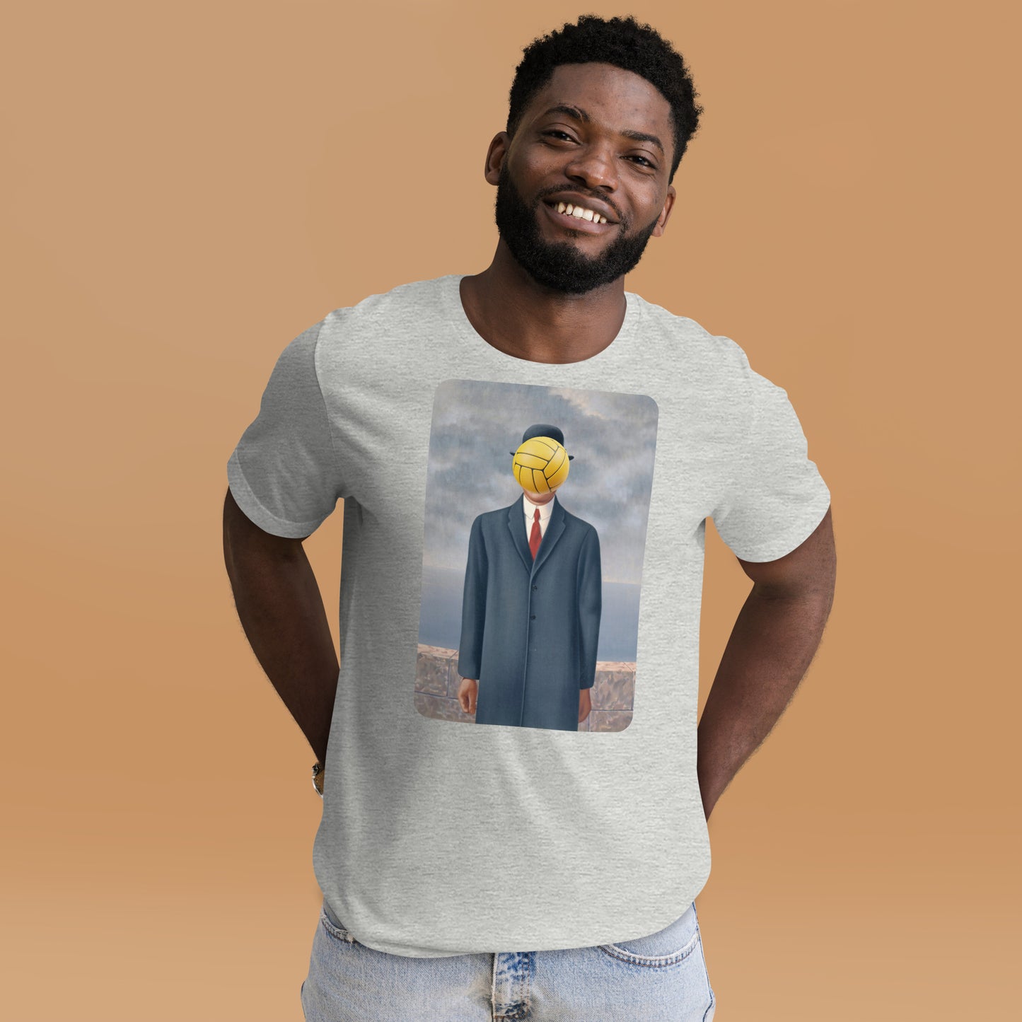 Son of Man Artwork with Water Polo Ball - Unisex Soft T-shirt - Bella Canvas 3001