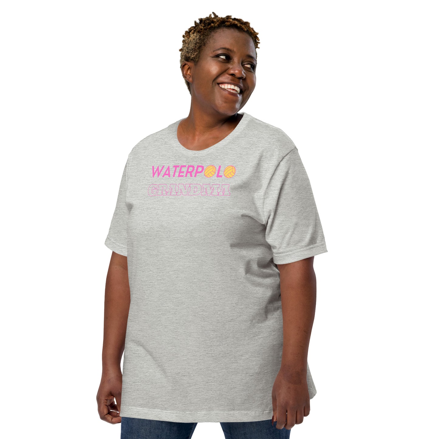 Waterpolo Grandma - Pink Lettering - Unisex Soft T-shirt - Bella Canvas 3001