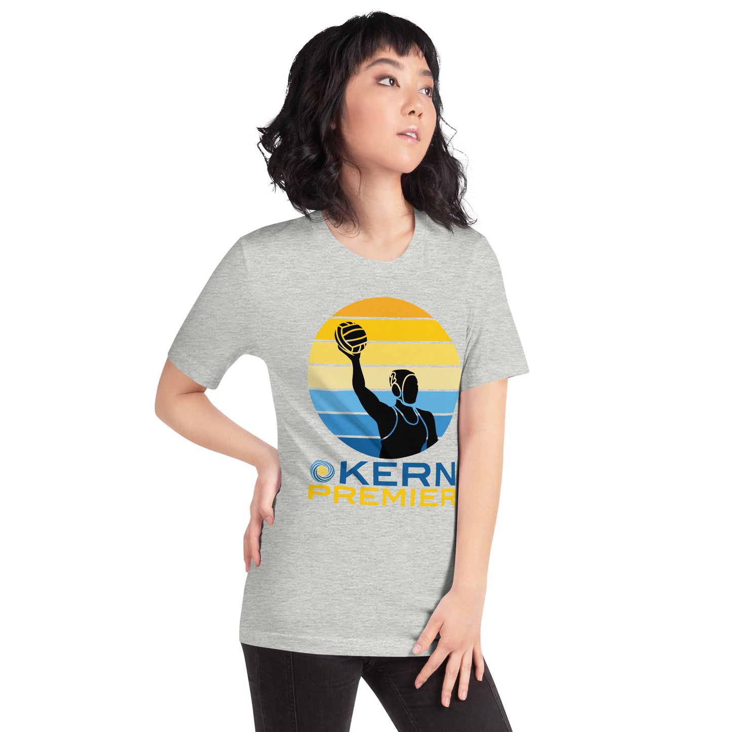 Kern Premier 5 color circle female silhouette - Unisex Soft T-shirt - Bella Canvas 3001