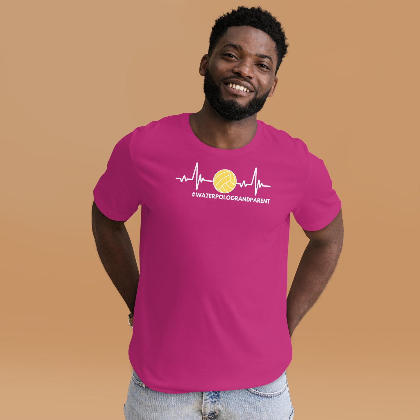 Waterpolo Grandparent Heartbeat - Unisex Soft T-shirt - Bella Canvas 3001
