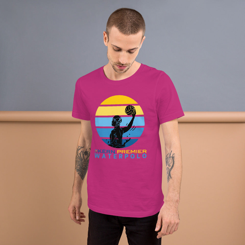 Kern Premier 5 color circle male silhouette - Unisex Soft T-shirt - Bella Canvas 3001