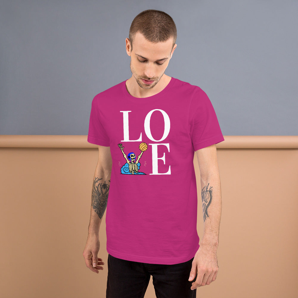 LOVE with Skeleton Waterpolo Player V - Unisex Soft T-shirt - Bella Canvas 3001