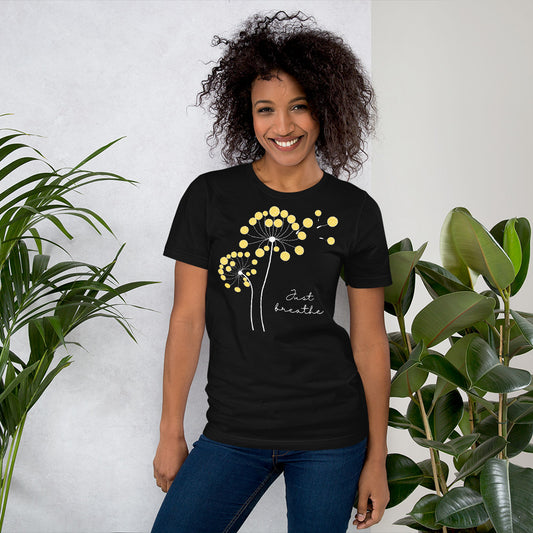 Dandelion Just breathe - Unisex Soft T-shirt - Bella Canvas 3001