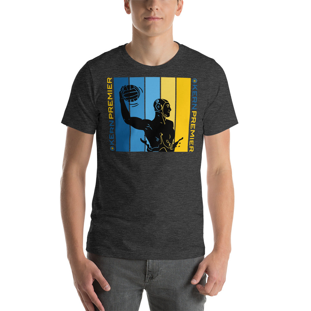 Kern Premier 5 color vertical square double logo male silhouette - Unisex Soft T-shirt - Bella Canvas 3001