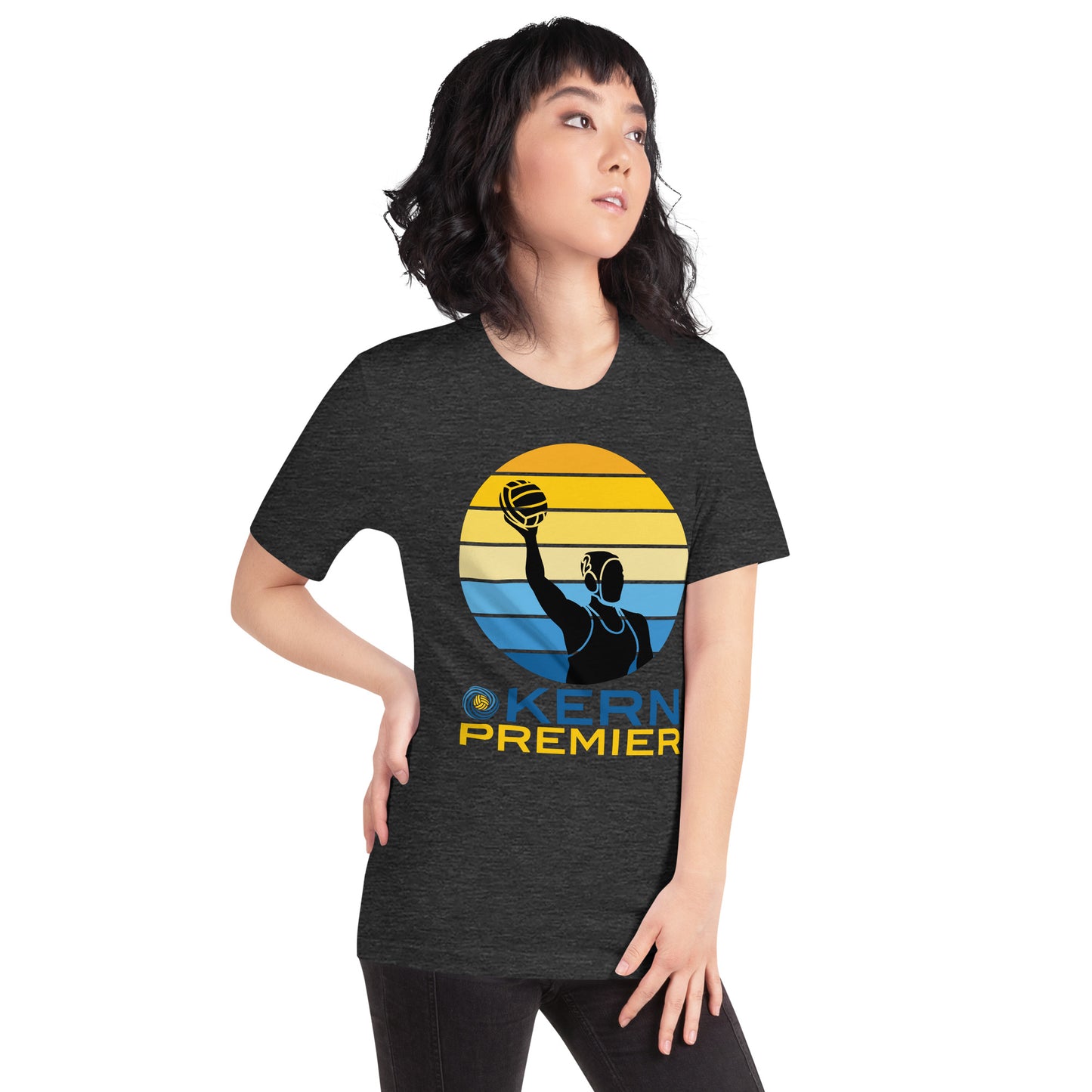 Kern Premier 5 color circle female silhouette - Unisex Soft T-shirt - Bella Canvas 3001