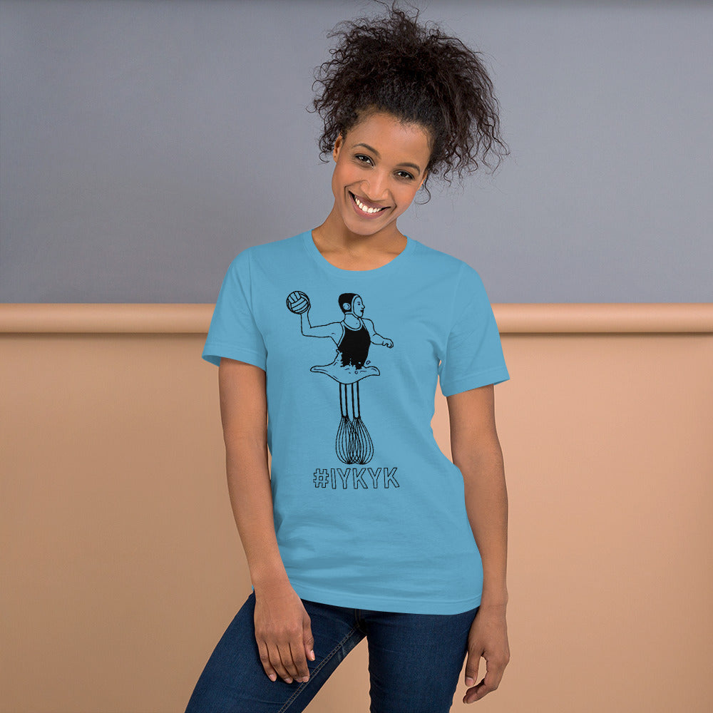 Egg Beatering female silhouette IYKYK - Unisex Soft T-shirt - Bella Canvas 3001