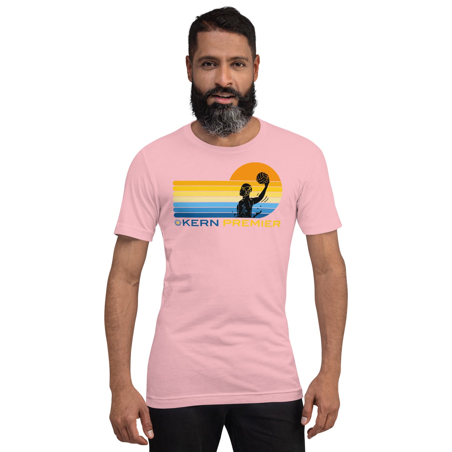 Kern Premier 7 color sunset male silhouette - Unisex Soft T-shirt - Bella Canvas 3001