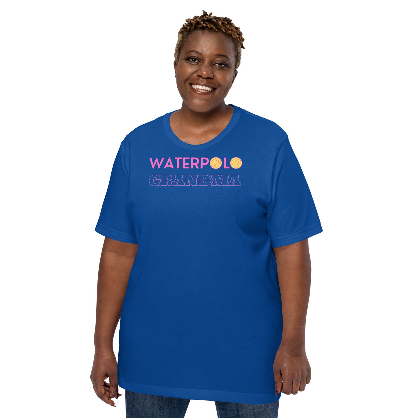 Waterpolo Grandma - Pink Lettering - Unisex Soft T-shirt - Bella Canvas 3001