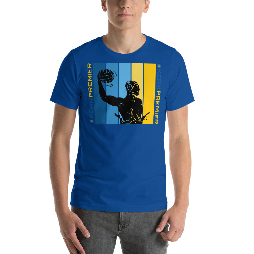 Kern Premier 5 color vertical square double logo male silhouette - Unisex Soft T-shirt - Bella Canvas 3001