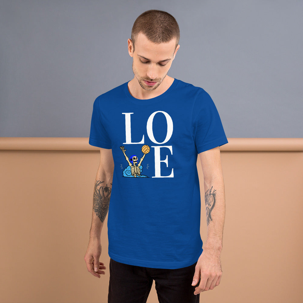 LOVE with Skeleton Waterpolo Player V - Unisex Soft T-shirt - Bella Canvas 3001