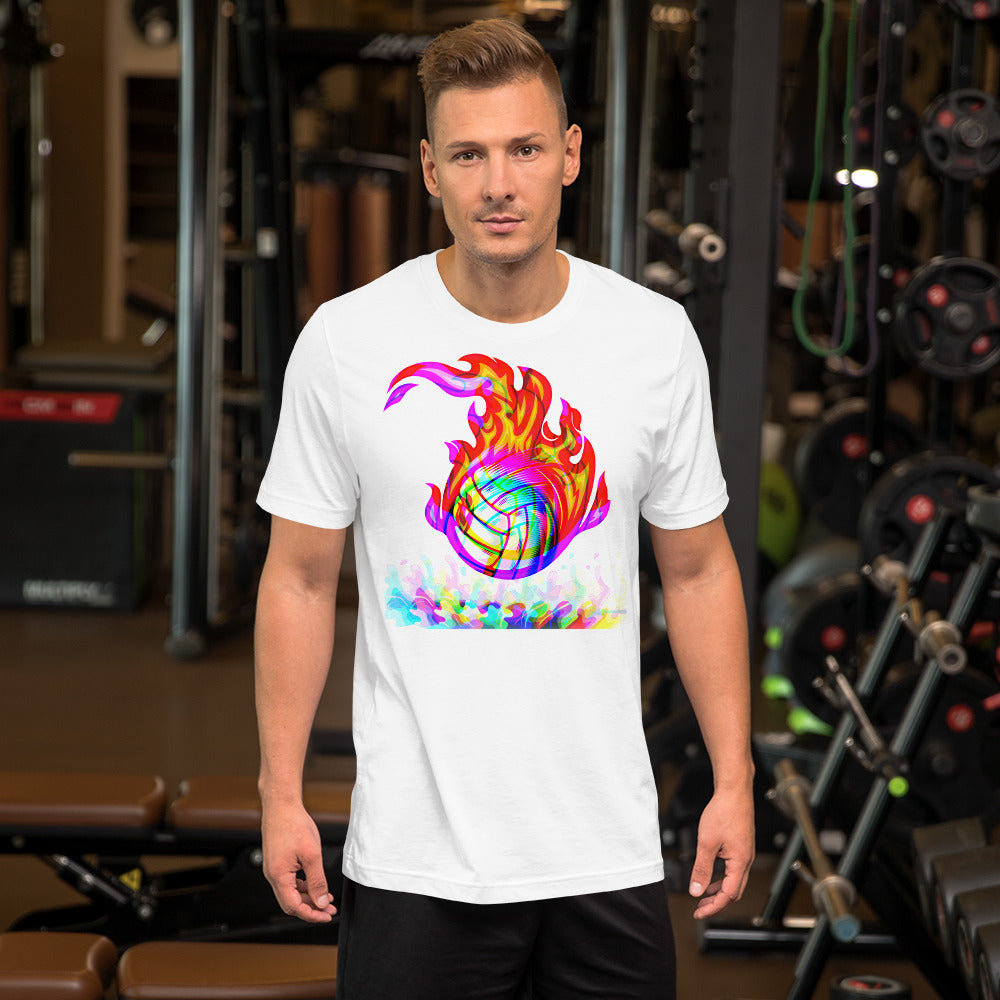 Ball in Flames - Rainbow Colored - Unisex Soft T-shirt - Bella Canvas 3001