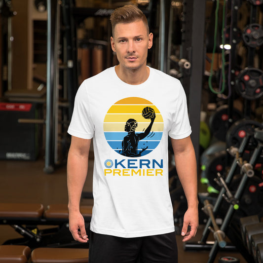 Kern Premier 7 color circle male silhouette - Unisex Soft T-shirt - Bella Canvas 3001