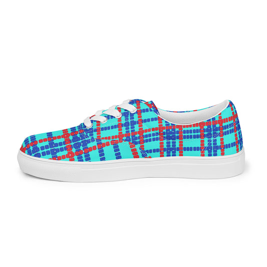 Lane Lines- Plaid-  Women’s lace-up canvas shoes