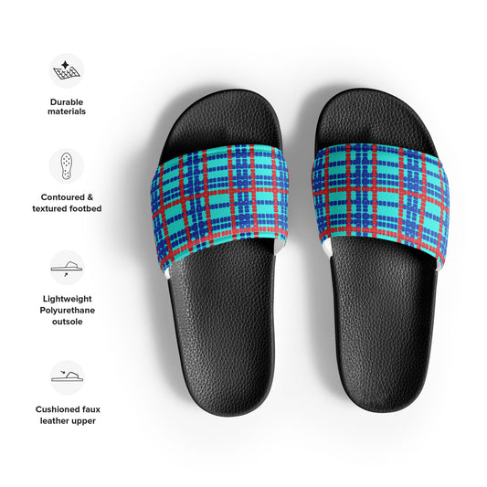 Lane Lines Plaid- Women's slides