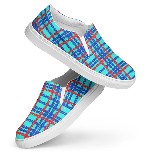 Lane Lines Plaid- Women’s slip-on canvas shoes